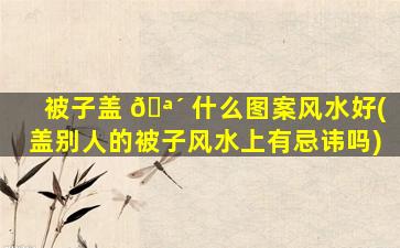被子盖 🪴 什么图案风水好(盖别人的被子风水上有忌讳吗)